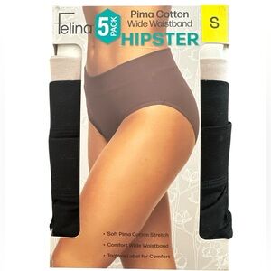 NWT Felina Women's Hipster 5-pack Black/Multi S